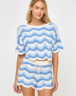 Clearance Make Waves Knit Short - Blue Crush Sets|Loungewear