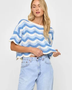 Online Make Waves Sweater - Blue Crush Sets|Loungewear