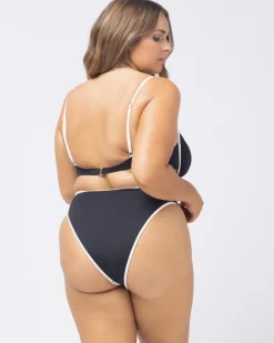 Discount Nico Bikini Top - Black Cream Underwire|Bralette