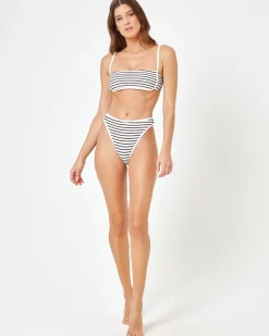 Fashion Nora Bikini Bottom - Sail Along Stripe High Waist|Bitsy