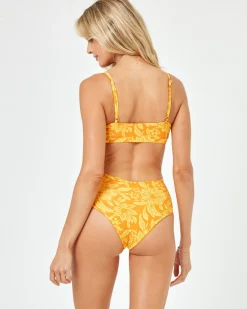 Best Printed High Tide Bikini Bottom - Golden Hour Blooms High Waist|Classic