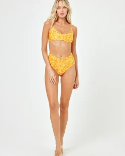 Best Printed High Tide Bikini Bottom - Golden Hour Blooms High Waist|Classic