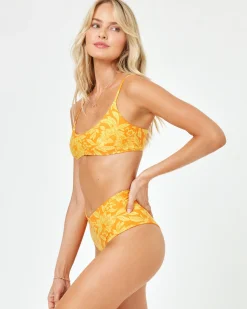 Clearance Printed High Tide Bikini Top - Golden Hour Blooms Bralette|Bikini Tops