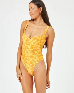 Outlet Printed Kendal One Piece - Golden Hour Blooms Classic|One Pieces