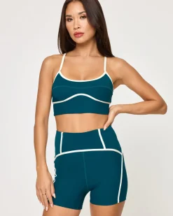 Sale Revel Short - Deep Teal-Cream Bottoms
