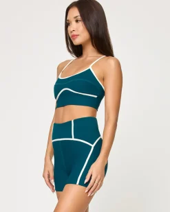 Sale Revel Top - Deep Teal-Cream Tops & Bras