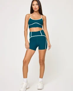 Sale Revel Top - Deep Teal-Cream Tops & Bras