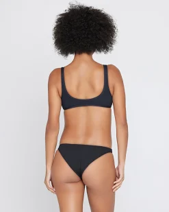 Outlet Ribbed Camacho Bikini Bottom - Black Full|Classic
