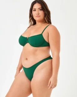 Discount Ribbed Dominic Bikini Bottom - Emerald Bitsy|Bikini Bottoms