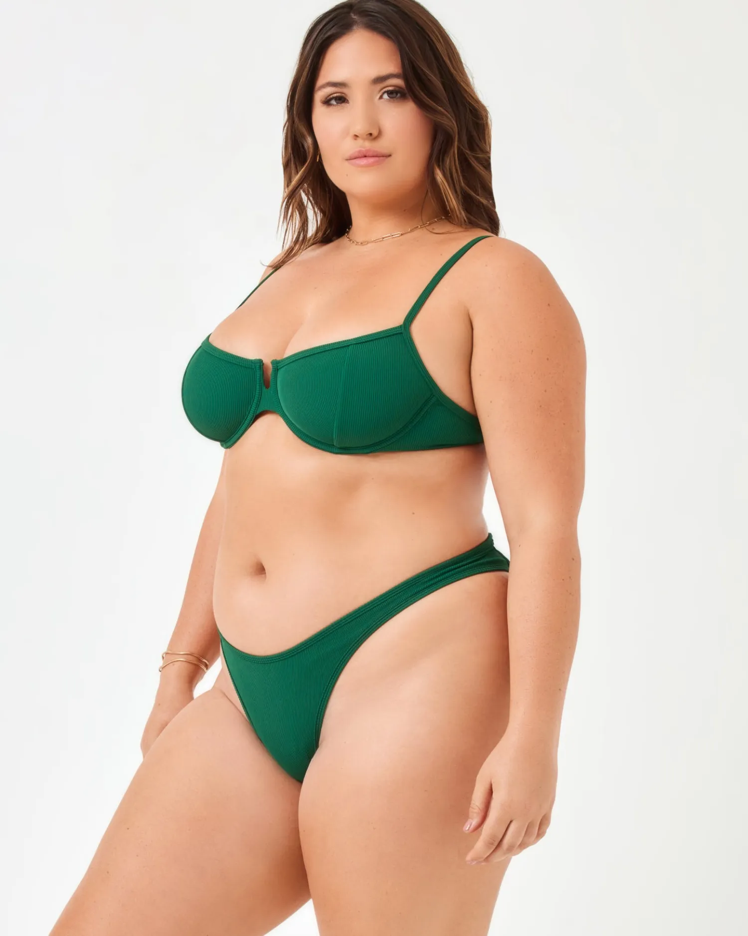 Discount Ribbed Dominic Bikini Bottom - Emerald Bitsy|Bikini Bottoms