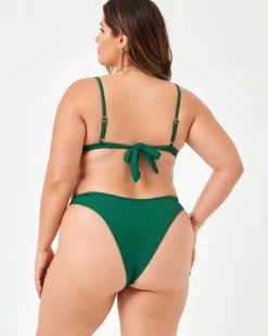 Discount Ribbed Dominic Bikini Bottom - Emerald Bitsy|Bikini Bottoms