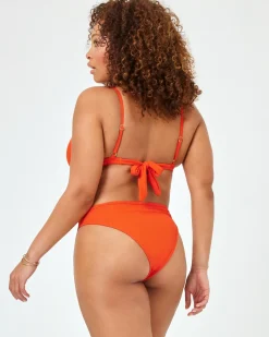 New Ribbed Dominic Bikini Bottom - Pimento Bitsy|Bikini Bottoms