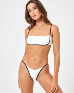 Sale Ribbed Jay Bikini Bottom - Cream Black Bitsy|Bikini Bottoms