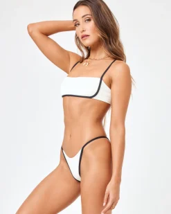 Sale Ribbed Jay Bikini Bottom - Cream Black Bitsy|Bikini Bottoms
