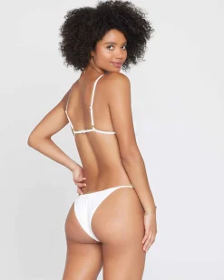 New Ribbed Jay Bikini Bottom - White Bitsy|Bikini Bottoms