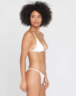 New Ribbed Jay Bikini Bottom - White Bitsy|Bikini Bottoms