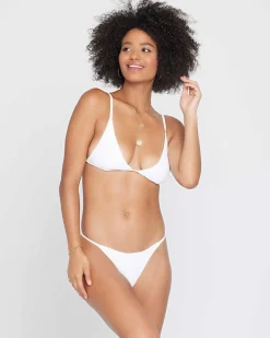 New Ribbed Jay Bikini Bottom - White Bitsy|Bikini Bottoms