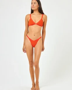 Fashion Ribbed Winona Bikini Bottom - Pimento Classic|Bikini Bottoms