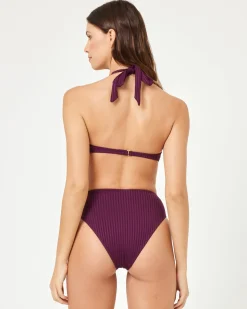 Discount Savannah Bikini Bottom - Merlot High Waist|Classic