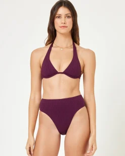 Discount Savannah Bikini Bottom - Merlot High Waist|Classic
