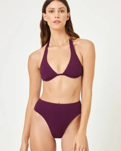 Discount Savannah Bikini Bottom - Merlot High Waist|Classic
