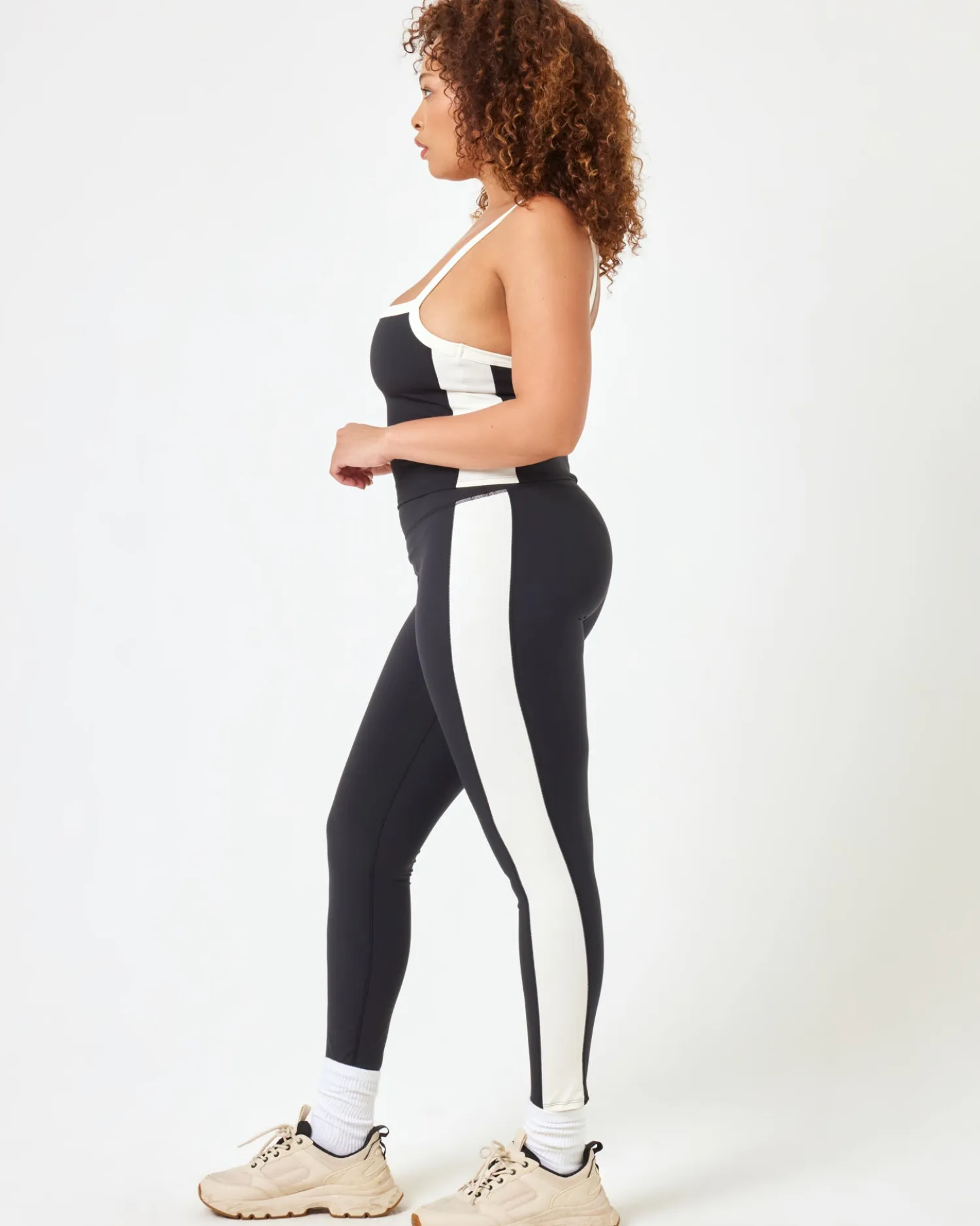 Outlet Sidelines Legging - Black-Cream Bottoms