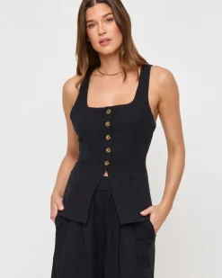 Online Sofie Vest - Black Sets|Tops