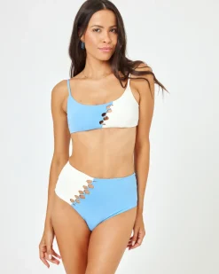 Fashion Solstice Bikini Bottom - Aura-Cream High Waist|Bikini Bottoms