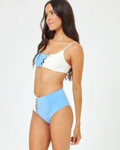 Fashion Solstice Bikini Bottom - Aura-Cream High Waist|Bikini Bottoms