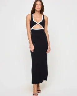Best Steph Dress - Black-Cream Dresses