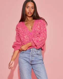 Fashion Strawberry Fields Cardigan - Strawberry Marl Sweaters