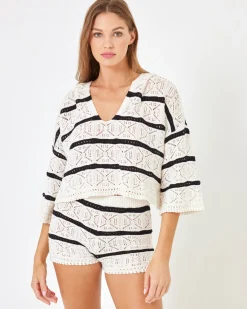 New Striped Diamond Eyes Hoodie - Starcrossed Stripe Tops
