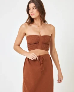 Online Summer Feels Tube Top - Coffee Sets|Tops