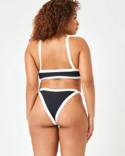 Hot Taylor Bikini Top - Black-Cream Bralette|Bikini Tops