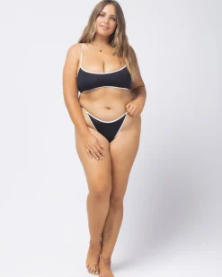 Clearance Tommy Bikini Bottom - Black Cream Bitsy|Bikini Bottoms