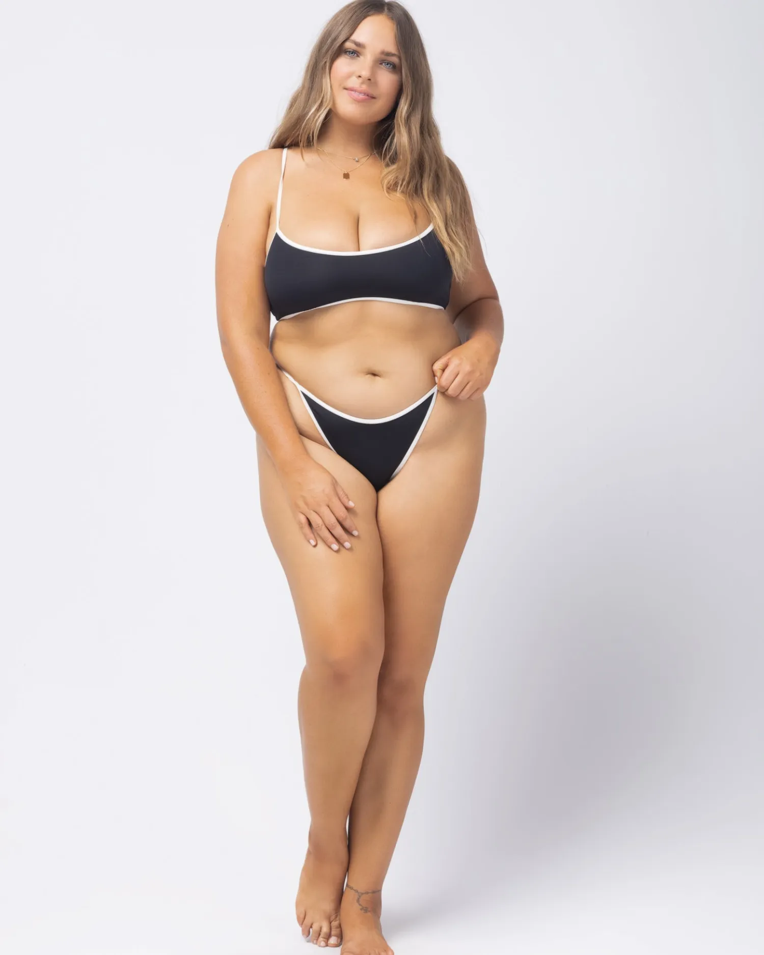 Clearance Tommy Bikini Bottom - Black Cream Bitsy|Bikini Bottoms