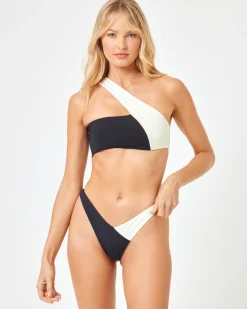 Hot Venus Bikini Top - Black-Cream Bikini Tops