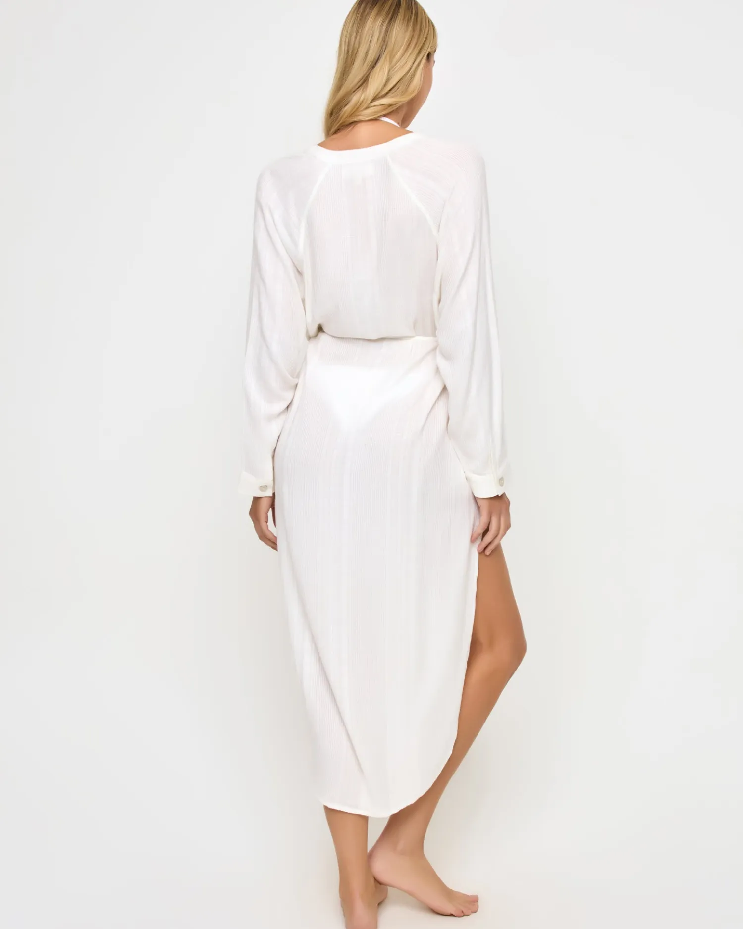 Hot Yoli Shirtdress - Cream Cover-ups